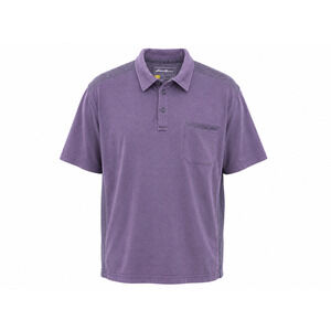 Eddie Bauer Purple Garment Dyed Polo Shirt Pocket Casual Cotton Mens Large